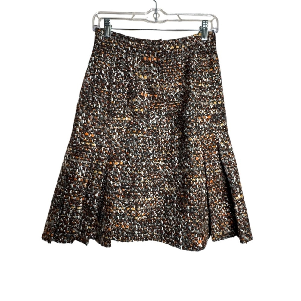 DOLCE & GABBANA Skirt Brown High Waist Tweed Crystal Buckles Wool 40 US 4 E18 - Picture 4 of 10